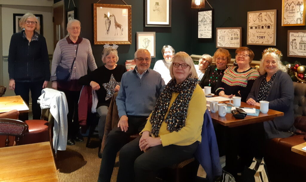 A group of 18 members at the Toby carvery where meetings are held. Happy, smiling faces.