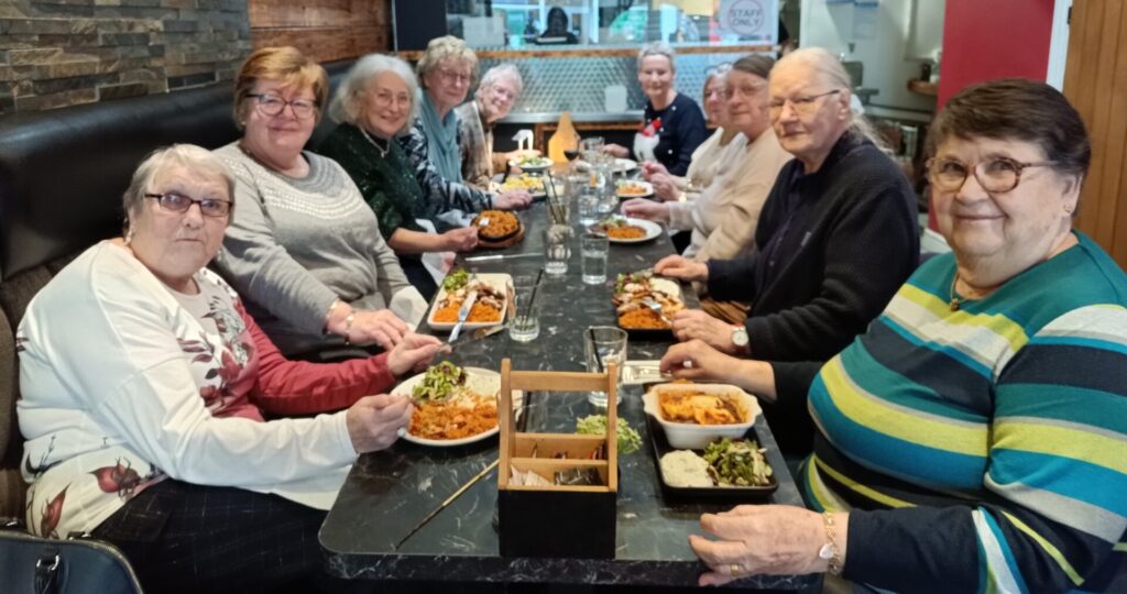 Members of Chat over Lunch enjoying Christmas lunch Turkish style