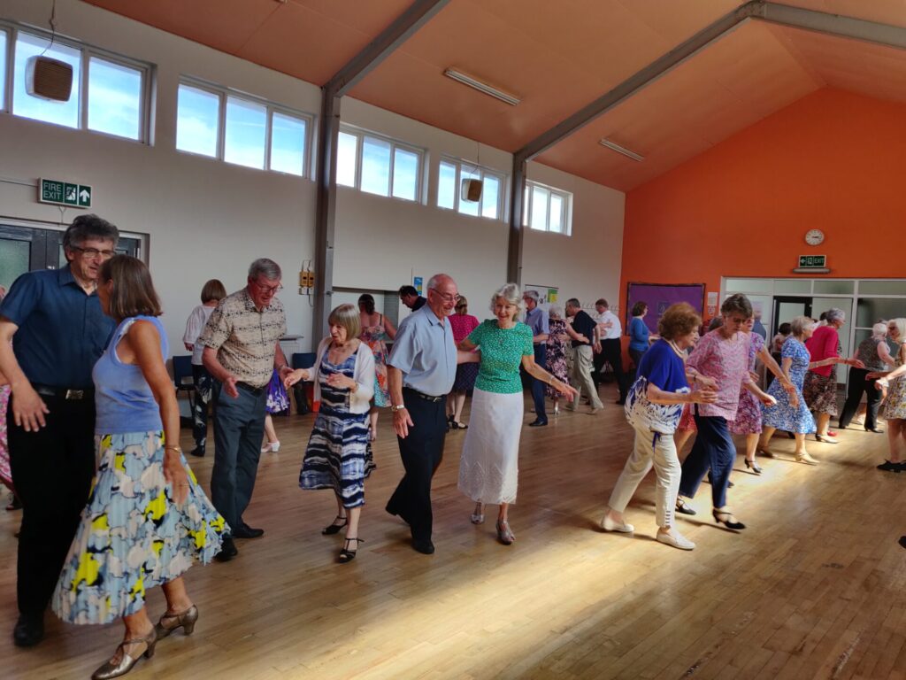 A group of dancers learning a new dance.