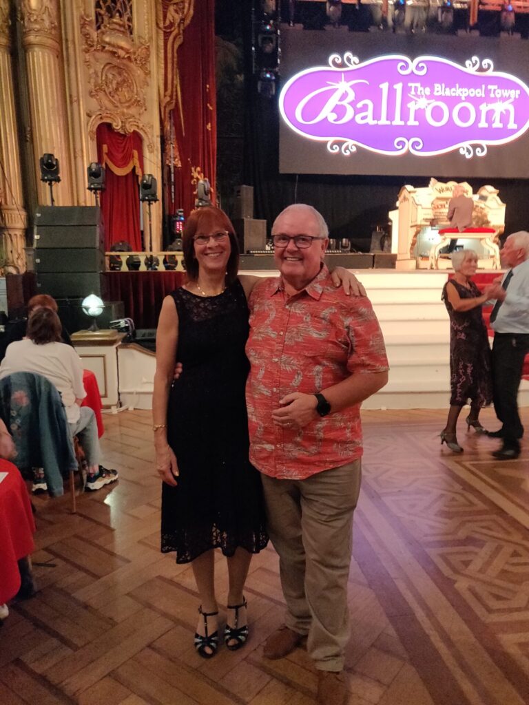 Sue with Raymond Addicott who created the Sweetheart Waltz