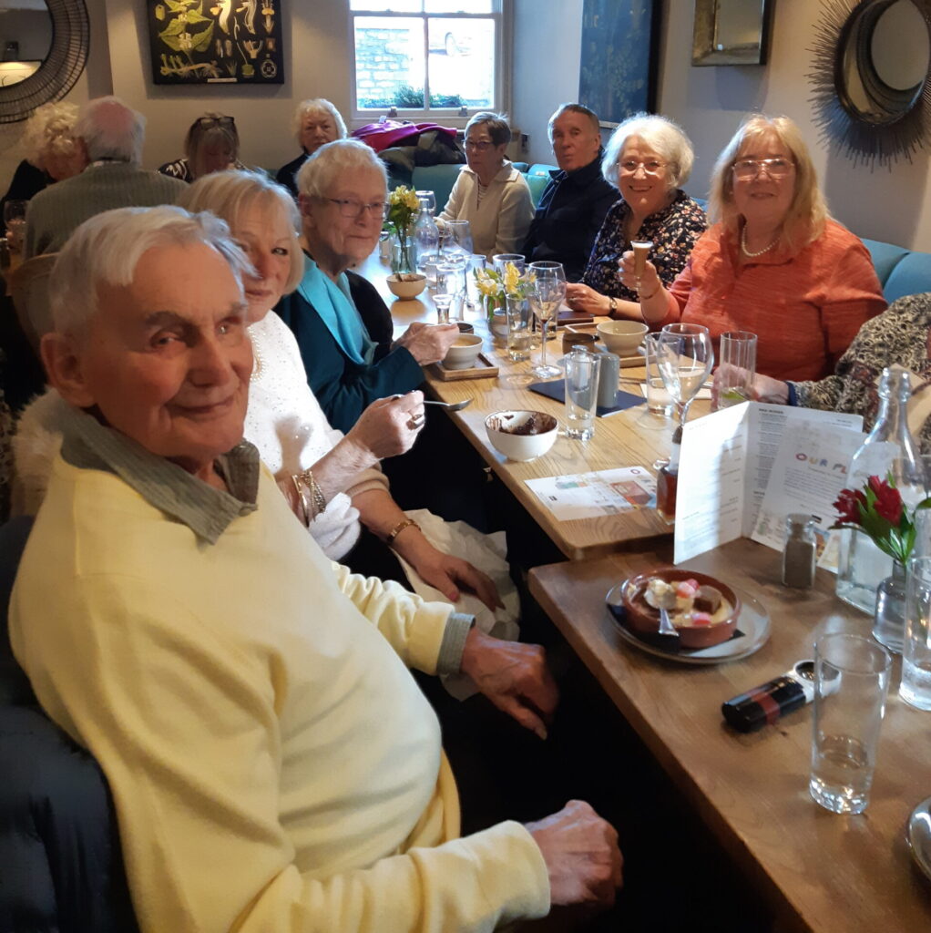 A merry group of diners